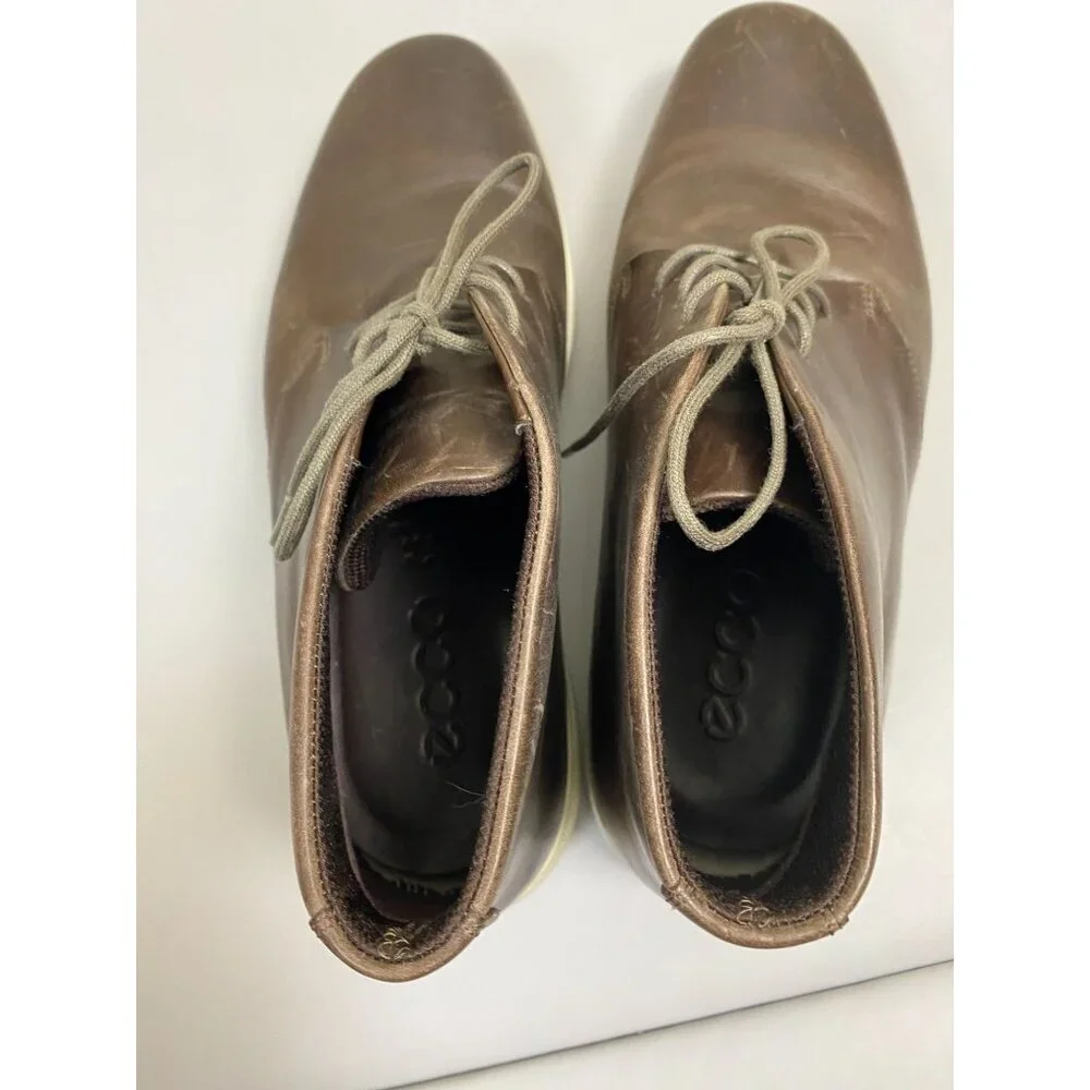 ECCO Brown Leather Chukka Boot EU 41size 7/ 7.5 Lace up Classic